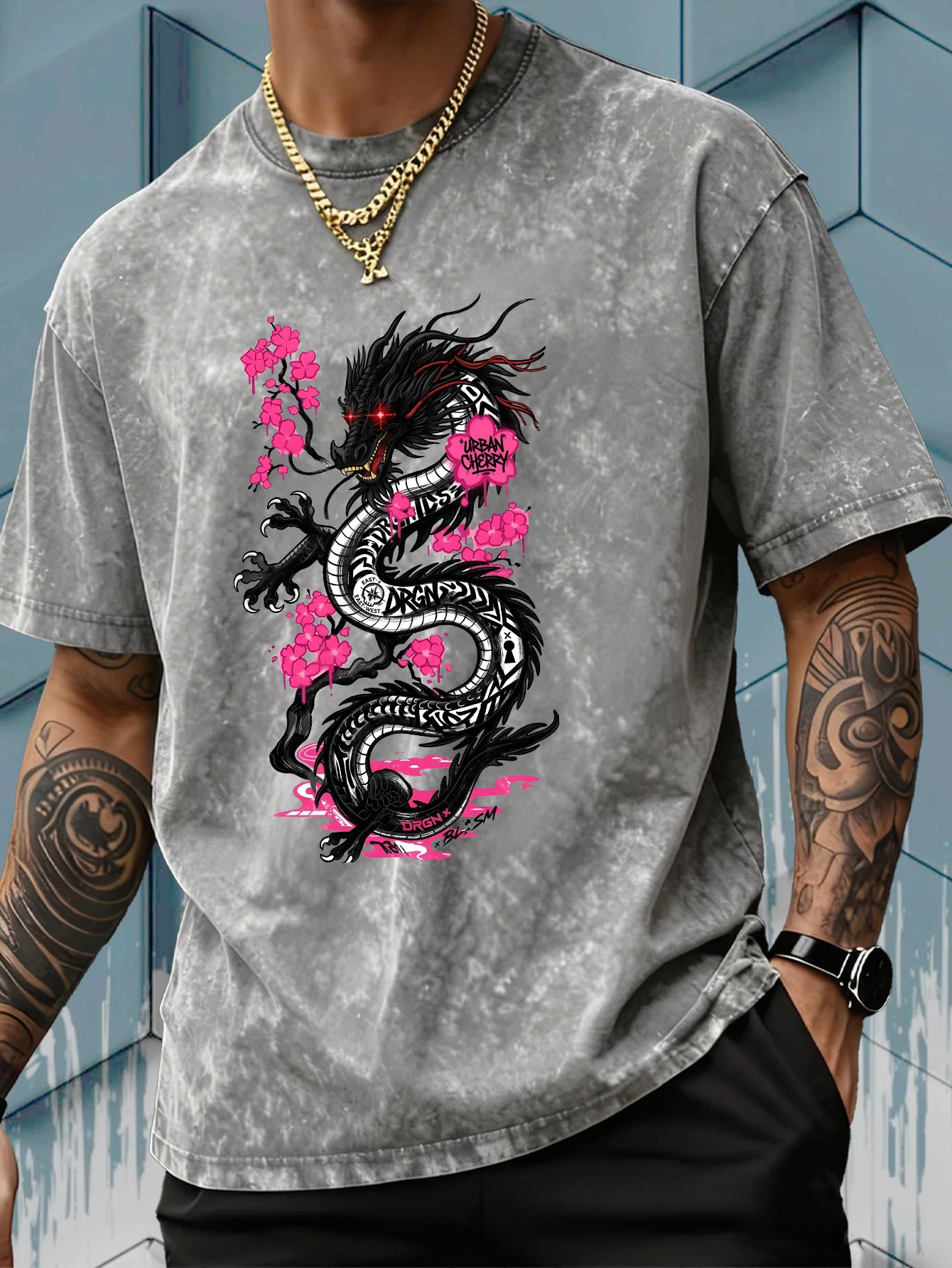 Zwart T-shirt voor heren met k - Acid Wash Vintage Graphic T Shirt recensie en prijs